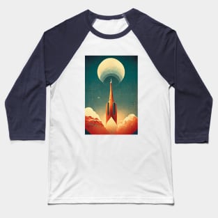 Rocket Launch Retro Baseball T-Shirt